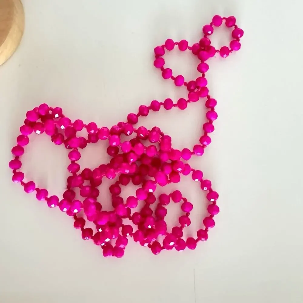 Francesca's Closet Neon Pink Versatile Beaded Necklace
